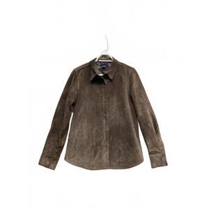 Charter Club Woman's Brown Suede Button-Up Shirt/Jacket Size 12